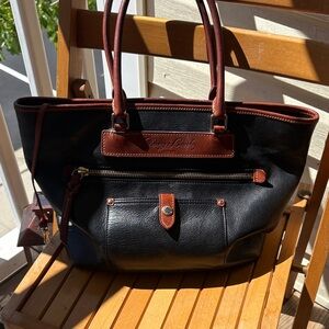 Dooney & Bourke Black and Brown Leather Tote